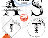 Floral Alphabet Monogram SVG Bundle (Digital Download)