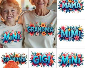 Floral Mama PNG Bundle, Mother's Day Designs (Digital Download)