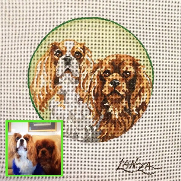 Needlepoint Canvas Handpainted Etsy