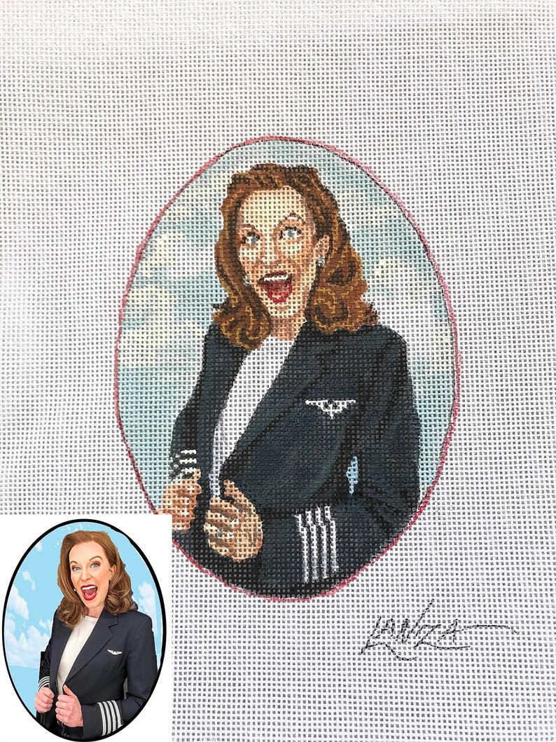 Custom Needlepoint Canvas People Portraits Hand Painted From Photo ...