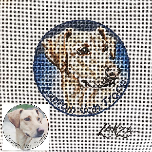Custom Needlepoint Canvas assorted round sizes hand-painted from your photo