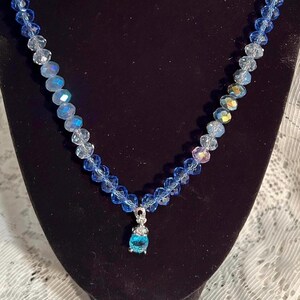 Woman’s necklace, pendant necklace, beaded necklace, blue necklace, gift for women, gift for daughter, gift for granddaughter, friend gift