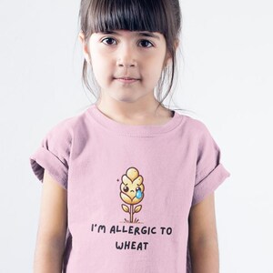 Camiseta personalizada con alerta de alergia al trigo: camiseta personalizada para niños pequeños