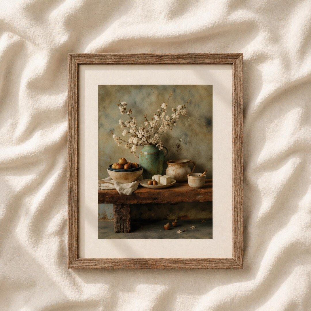 Rustic Still Life Print – Vintage Farmhouse Kitchen Wall Art (digital ...