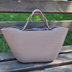 Straw bag Handmade bag Shopping bag French fabric basket bag Beach bag Jute bag Cotton rope bag summer bag Straw beach bag Gift bag