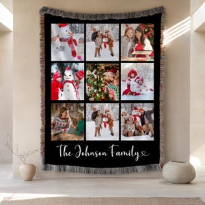 Personalized Photo Cotton Woven Blanket, Custom Photo Blanket, Woven Tapestry, Family Blanket, Photo Gift Blanket, Personalized Keepsake