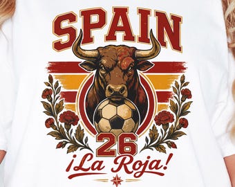 Spanien Fussball WM Shirt Vintage Bull La Roja 2026 Fan T-Shirt S-3XL