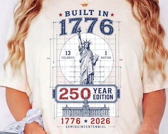 Erbaut im Jahre 1776 Shirt 250 Jahr Ausgabe Bunch USA Tee S-3XL