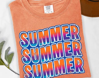 Camiseta Retro Summer Vibes, Camiseta Sunshine Vacation, Blusa Estampada para a Temporada de Praia Tamanhos P-3GG