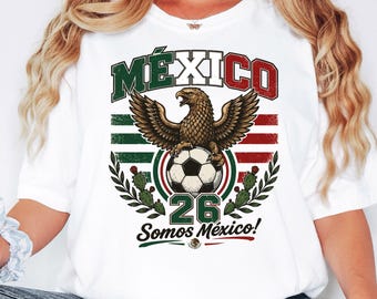 Mexico Soccer Shirt World Cup Eagle Vintage Fan Tee 2026 Somos Mexico S-3XL