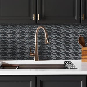 Adhesive vinyl kitchen splashback with NEW INOX pattern, 200 x 40 cm, connectable design