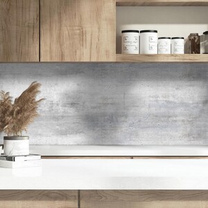 Revestimiento de vinilo autoadhesivo para cocina efecto hormigón, 200 x 40 cm, diseño conectable