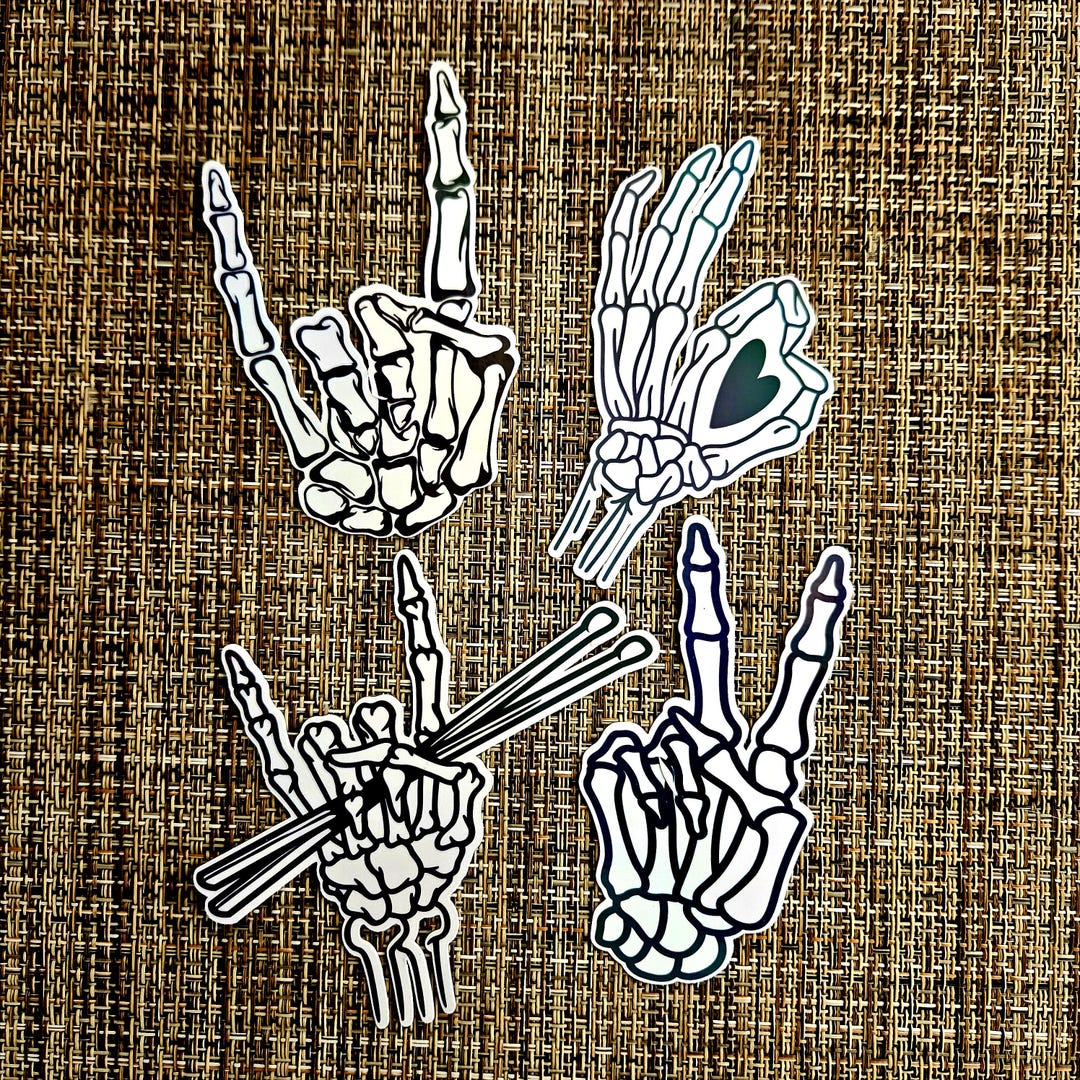 Skeleton Hand Car Decals, Sticker, Waterproof Stickers, Tumbler ...