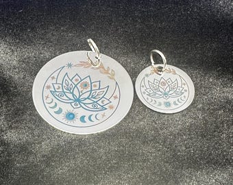 Laser Engraved Stainless Steel Pendants – Lotus, Mandalas, Dragon and Roses