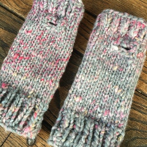 Chunky Knit Fingerless Gloves Handmade Mother's Day Gift image 5