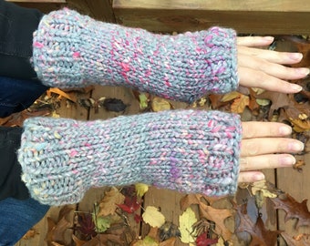 Chunky Knit Fingerless Gloves Handmade Mother's Day Gift