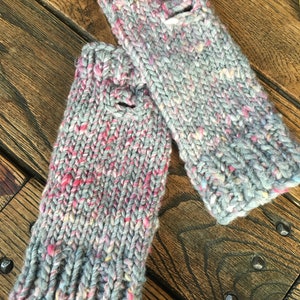 Chunky Knit Fingerless Gloves Handmade Mother's Day Gift image 4
