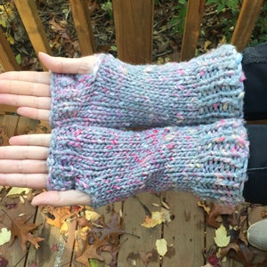 Chunky Knit Fingerless Gloves Handmade Mother's Day Gift image 2
