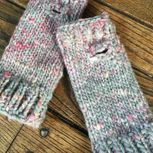 Chunky Knit Fingerless Gloves Handmade Mother's Day Gift image 6