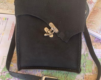 Black Beauty Leather Crossbody shoulder bag free shipping