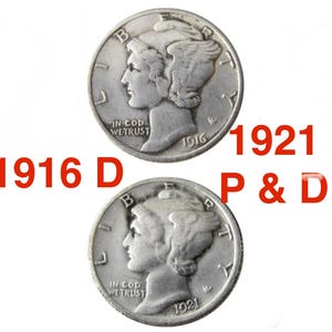 REPLICA 1916/1921 Mercury Dime Silver Plated Copy Coin