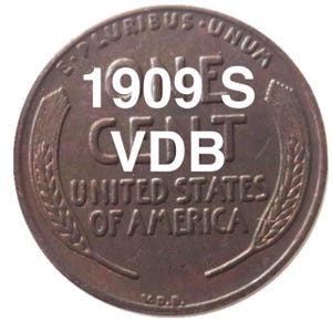 1909 S VDB Lincoln Wheat Cent Copy: Copper Replica