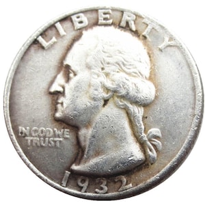 Commemorative COPY 1932 S P D Washington Quarter Silver PLATED Replica Reproduction Coin