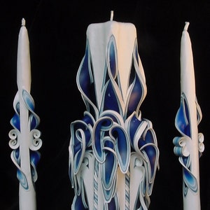 Unity Set Ribbon Candles Blue Large
