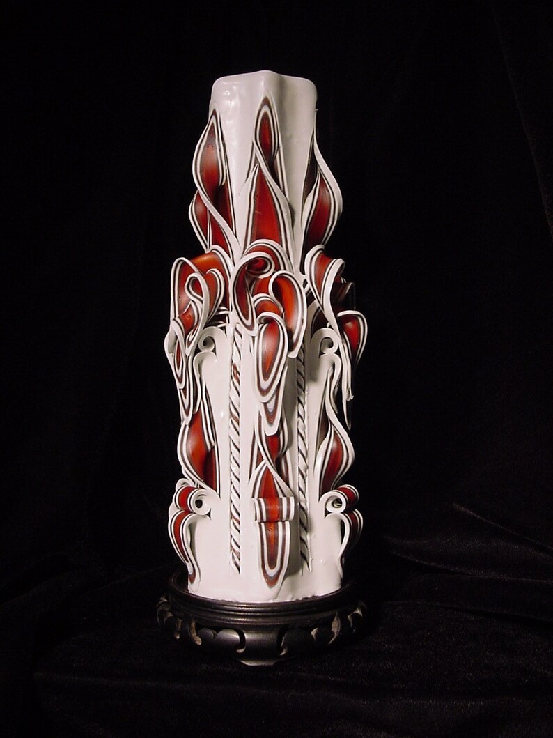 Carved Candle Large Etsy