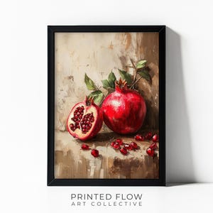 Pomegranate Printable Wall Art - Farmhouse Kitchen Fruit Decor - Botanical Artwork - Digital Download for Kitchen or Dining Room - FF12