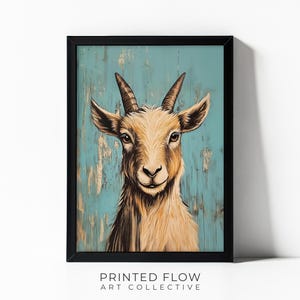 Farmhouse Goat Wall Art - Rustic Printable Artwork - Country-Style Instant Digital Download for Kitchen, Nursery, or Home Decor - FA04