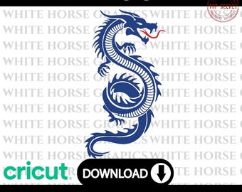 Paquete SVG de dragón tribal: diseños de tatuajes, archivos de corte Cricut (descarga digital)