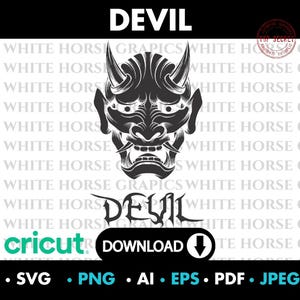 Devil svg, Devil Mask, Devil Printer, Laser Cutting, Devil Vektor, tshirt design, Devil Cricut, png, AI, pdf, SVG, JPEG