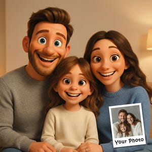 Custom Cartoon Portrait Personalised Gift Pixar Style Portrait from Photo Digital Personalised Cartoon Illustration image 6