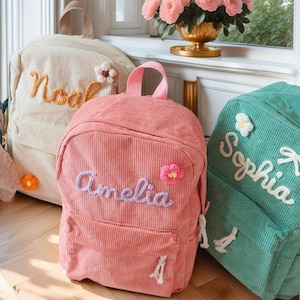 Custom Embroidered Cotton Baby Backpack: Personalized Monogram Gift