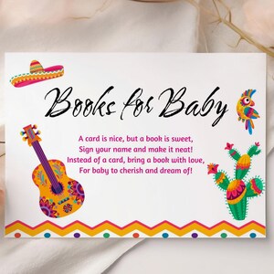 Fiesta sombrero boeken voor baby shower uitnodiging bewerkbare canva bestandssjabloon, Mexicaans talavera thema, eerste verjaardagsfeestje decor kaart
