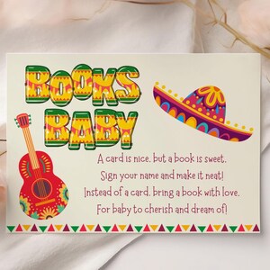 Mexicaanse fiestaboeken voor babyshower afdrukbare uitnodigingskaart Spaanse sombrero talavera thema, eerste verjaardagsfeestje bewerkbare canva-sjabloon