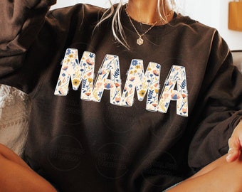 Floral Mama Png, Retro Mom Flower Design, Mothers Day Groovy Png For Sublimation, Mama Digital Download, Mama Png Graphic Design for Print