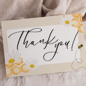 Carte de remerciement abeille faire-part de grossesse abeille personnalisée fête note de gratitude modifiable modèle de fichier toile imprimable décoration