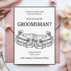 Faire-part de garçon d'honneur à imprimer sur mesure Serez-vous mon garçon d'honneur carte de proposition Modèle sur toile modifiable Meilleur homme, invitation à une fête de mariage