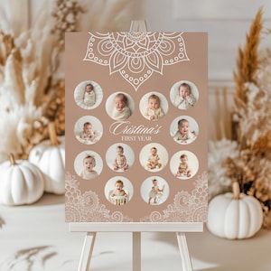 Póster de primer año de bebé "Cielito Lindo", primer cumpleaños de bebé, plantilla editable de Canva, gráfico digital de hitos del bebé, letrero de bienvenida para fiesta mexicana