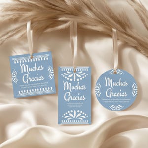 Conjunto de etiquetas para lembrancinhas retangulares, circulares e quadradas Cielito Lindo, modelo Canva, etiqueta de agradecimento para impressão, chá de bebê mexicano, chicana, cartão Talavera