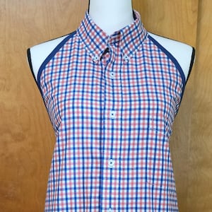 Upcycled Checked Shirt Apron: Woman&#39;s Recycled Kitchen Apron