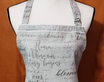 Inspirational Print Apron with Pockets, Unisex Style, Baking Cooking, Artist Crafter