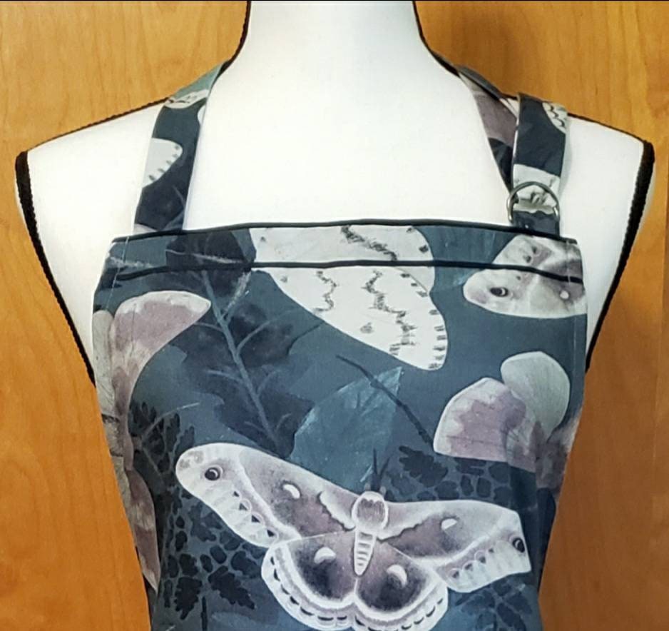 Schmetterlings-Schürze Für Frauen – Blumenmuster Mit Taschen, Einheitsgröße, Aus Polyester/Baumwolle, Wasserdicht