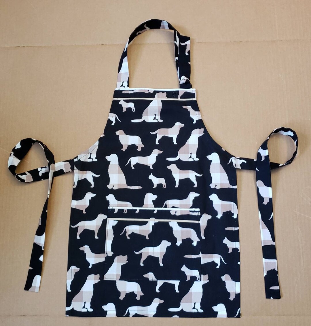 Boy or Girl Dog Print Apron, Kid Play Apron, Child Artists or Crafters ...