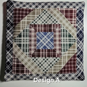 Patchwork Print Scented Trivet, Cinnamon Spice Scented Washable Hotpad