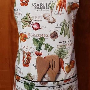 Vegetable Print Chefs Apron with Pockets, Womans or Mens Baking Cooking, Artists Crafters image 5