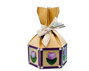 Party Favor Box SVG, Cupcake Box Cut File for Cricut and Silhouette, Wedding Favor, Hexagon Box, Hexbox