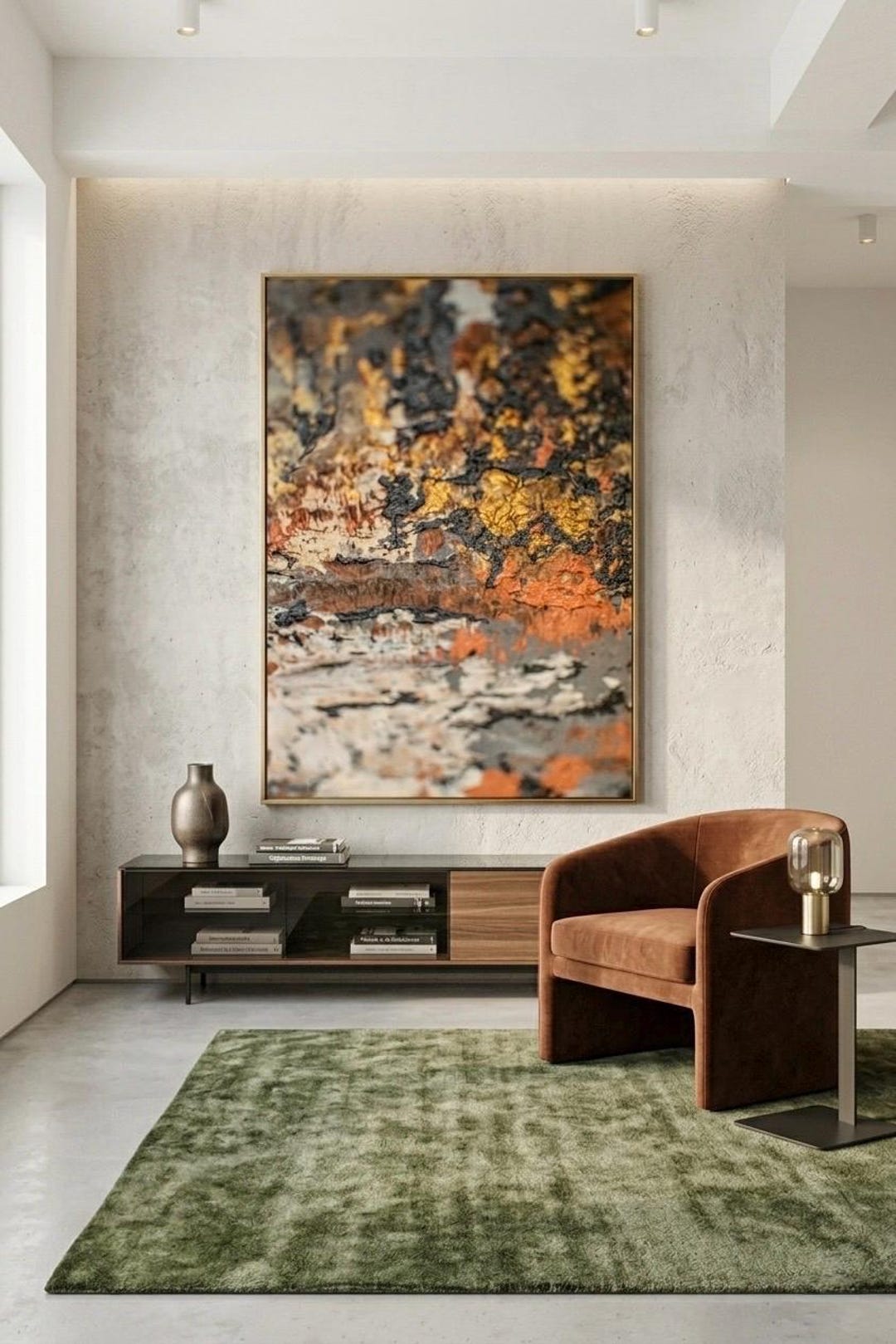 Modern Abstract Poster, Earthy Abstract Wall Art, Textured Digital ...